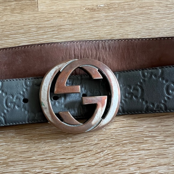 (SEE PICS) GUCCI Men’s Interlocking 2017 G Logo Leather Belt - Picture 3 of 7